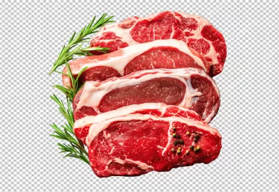 Fresh Raw Beef Steaks with Rosemary and Peppercorns for Gourmet Cooking image