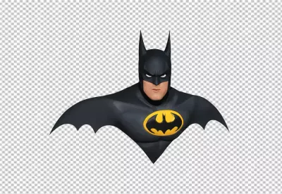 Classic Batman Superhero Bust with Iconic Yellow Bat Logo on Black Suit image