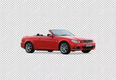 Dynamic Red Convertible Sports Car Isolated on Clean White Background for Luxury Automotive Design image