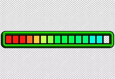 Colorful Digital Progress Bar with Gradient Status Indicator on Black Background image