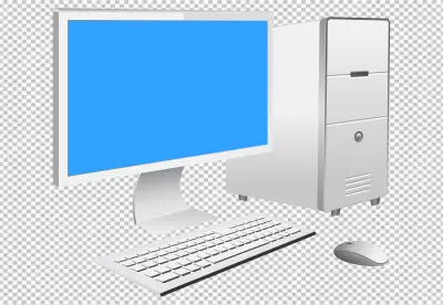 Blue screen Classic vintage computer of the eighties