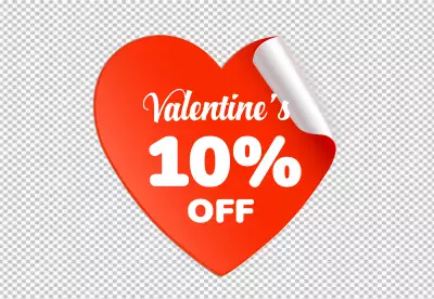 Valentines Day Special 10% Off Red Heart Sign PNG