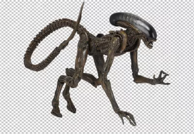 Reddish-Brown Xenomorph Action Figure Crawling Pose with Long Tail