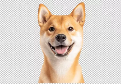 Adorable Shiba Inu Dog Smiling Happily PNG Image Download for Creative Designs image