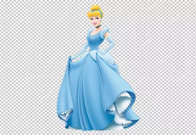 Cinderella hold her dress