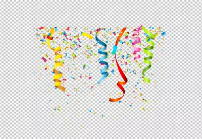 PNG Colorful Confetti Vector Festive Illustration 