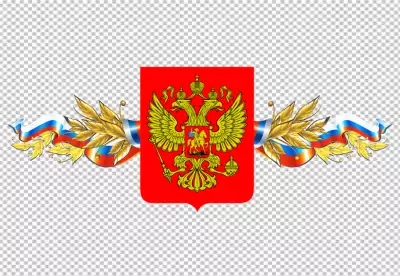 PNG Flag of Russia with coat of arms background
