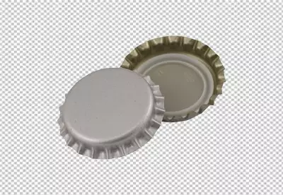 icon Golden crown bottle caps top and bottom Isolated 