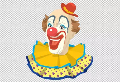 Creepy clown face on PNG background