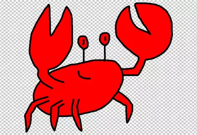 Red crabfish icon transparent background 