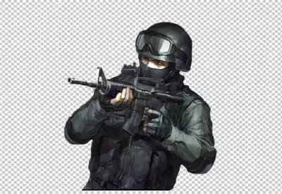  Medium shot soldier with weapon PNG BG