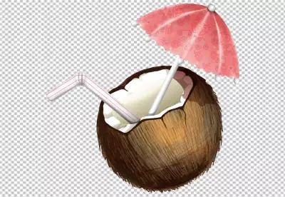 A top view coco nuts sliced milky fresh