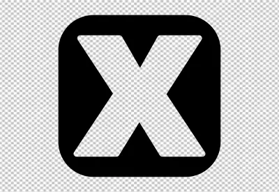 White X Mark Symbol in Black Rounded Square Icon for UI Design image