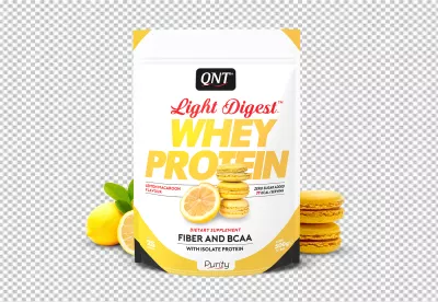 QNT Light Digest Whey Protein Powder Lemon Macaroon Flavor Fitness Supplement image