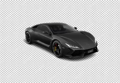 Sleek Matte Black Luxury Performance Car Isolated on White Background image