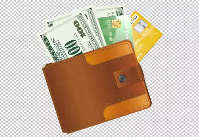 Brown open leather wallet product Design with mony 3