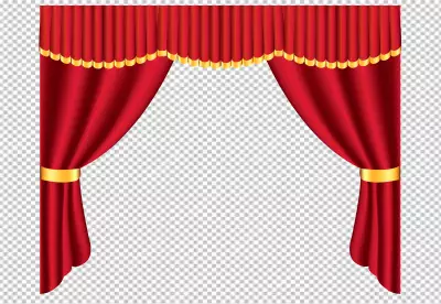 Window curtains realistic composition with indoo PNG