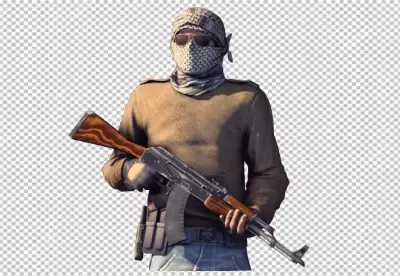 Front view soldier wearing camouflage equipment