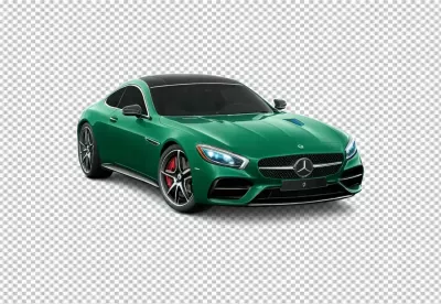 Vibrant Green Mercedes-Benz AMG GT Luxury Sports Coupe Isolated image