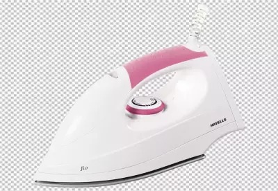 White and blue iron side view realistic PNG BG