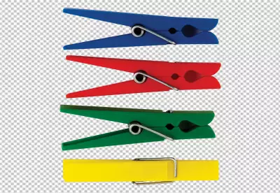 Colorful clothespins hanging on a string  PNG