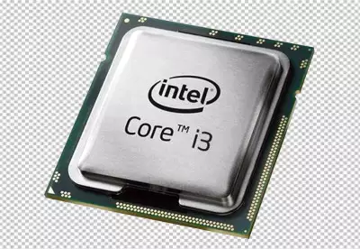 An unfinished cpu chip in a style that merges shallow depth of field holography and striped