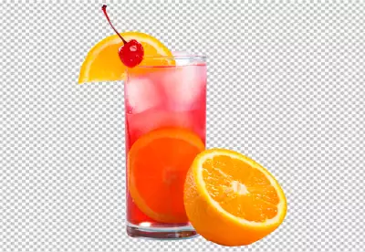 Cocktail with lemon slices transparent PNG