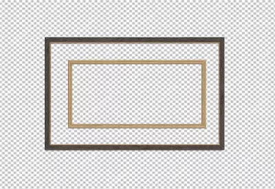 Elegant Double Wooden Frame with Contrasting Wood Tones Transparent Background image