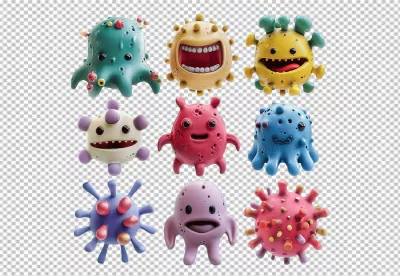 Vibrant 3D Cartoon Monsters Collection for Playful Designs image