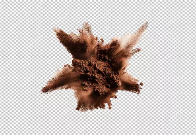 Dynamic Brown Powder Explosion PNG for Creative Design and Digital Art image