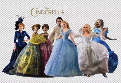 Cartoon cinderella princess with cute elements