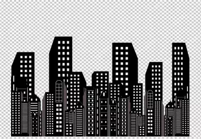 Skyscrapers isolated on transparent background PNG