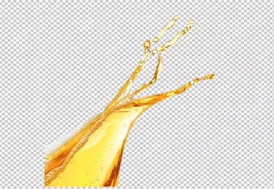 Dynamic Golden Liquid Splash in Motion with Refreshing Bubbles Transparent PNG Stock Image image
