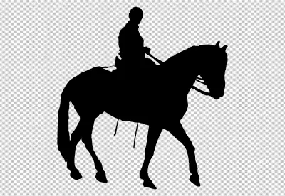 silhouette with horse against  PNG BG