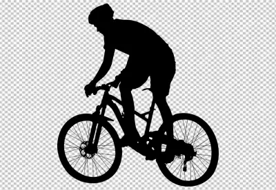 Man cycling outdoors with his bike and helmet PNG