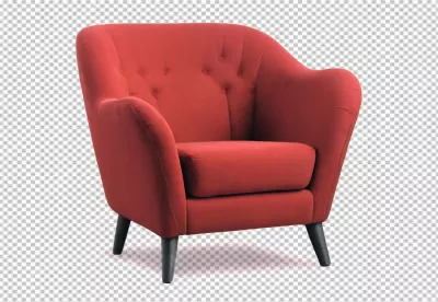 Stylish Red Velvet Armchair Isolated on White Background for Modern Interior Design image