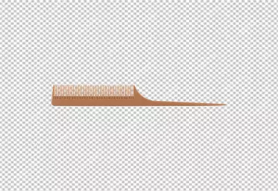 PNG Hair coloring realistic set with isolated image of comb on blank