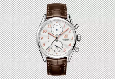 Hand watch with leather belt png
