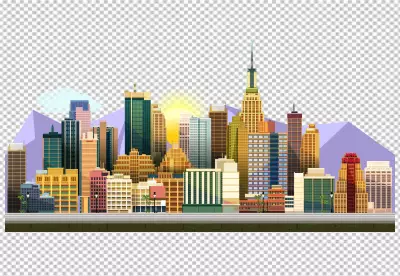 Beautiful aerial view of futuristic city landscape