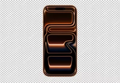Futuristic Smartphone with Luminous Gold and Blue Dynamic Wallpaper image