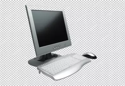 Vintage computer with retro design PNG