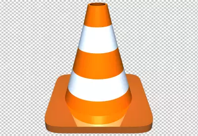 Traffic cone red and png Isolated