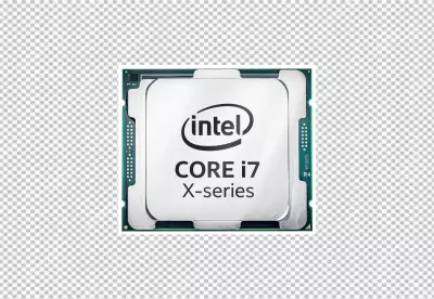 Technology CPU computer microchips with AI isolate on transparency background PNG 8