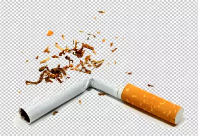Concept of cross sign made from cigarette 