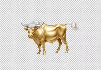 Golden Bull Statue with Silver Horns Symbolizing Financial Market Strength and Prosperity image