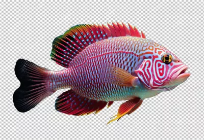 Vibrant Colorful Exotic Fish with Unique Patterns PNG Cutout for Design image