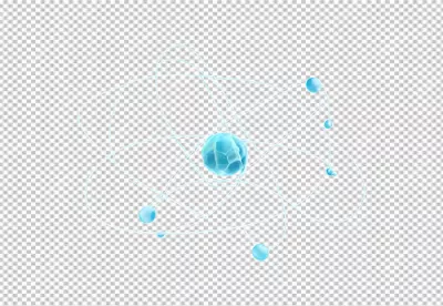 3D Rendered Atomic Model with Orbiting Electrons Representing Science and Technology image