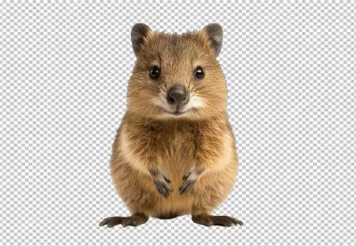 Cute Quokka Standing Adorably HD PNG Cutout for Wildlife Designs image
