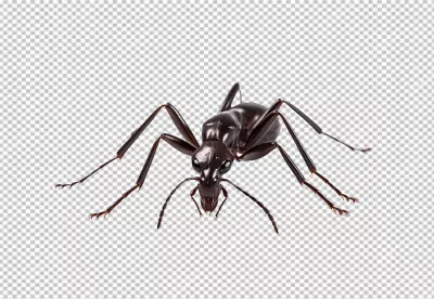 Detailed Black Ant PNG Image for Nature and Insect Designs - Free Download image