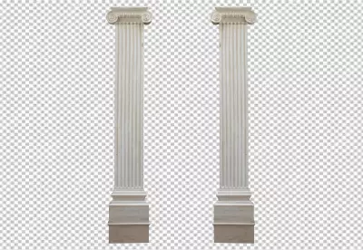PNG isolated and realistic antique white columns icon set on transparent surface